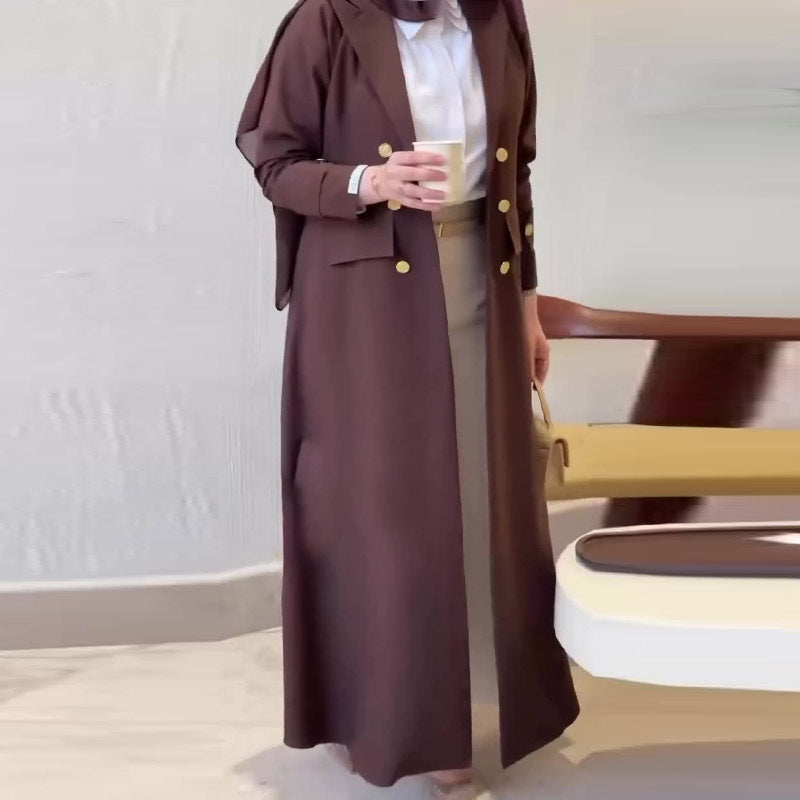 French comfortable medium long style women's trench coat with temperament