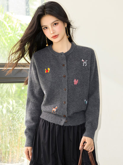 Knitted Cardigan Coat for Women Autumn Winter Loose Soft Youthful Knit Open Front Top