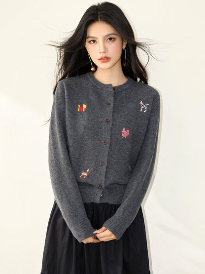 Knitted Cardigan Coat for Women Autumn Winter Loose Soft Youthful Knit Open Front Top