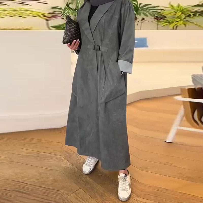 Casual long robe windbreaker jacket