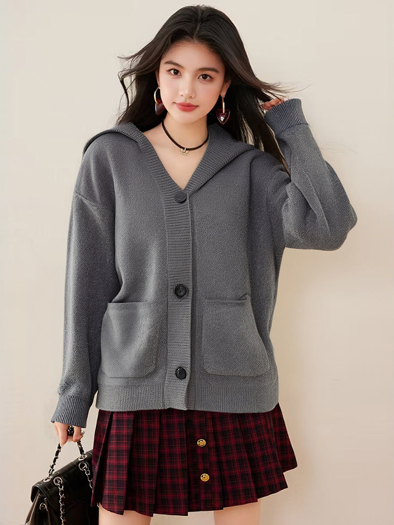 Fashion Style Long Sleeve  Closure TypeZipper  Collar TypeHooded  SilhouetteKnit Cardigan Coat