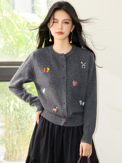 Knitted Cardigan Coat for Women Autumn Winter Loose Soft Youthful Knit Open Front Top