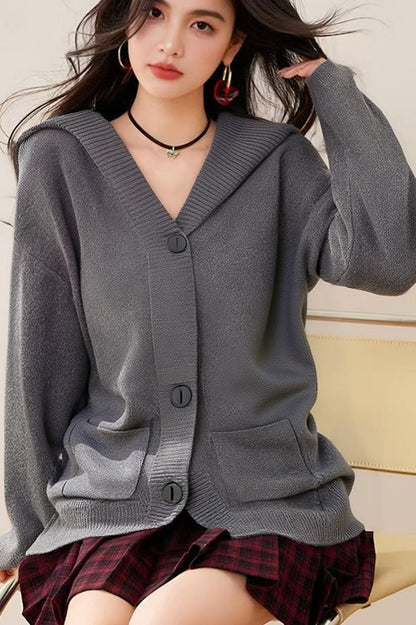 Fashion Style Long Sleeve  Closure TypeZipper  Collar TypeHooded  SilhouetteKnit Cardigan Coat